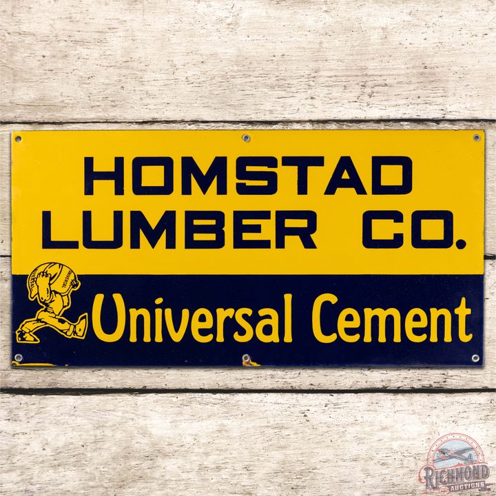 Homstad Lumber Co. Universal Cement SS Porcelain Sign