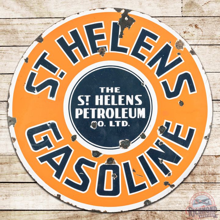 St. Helens Gasoline Petroleum Co. 30" DS Porcelain Sign