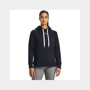 Under Armour Womens Rival Fleece HB Hoodie - Black / White / White - Women M-50588/1767 B5(s1)