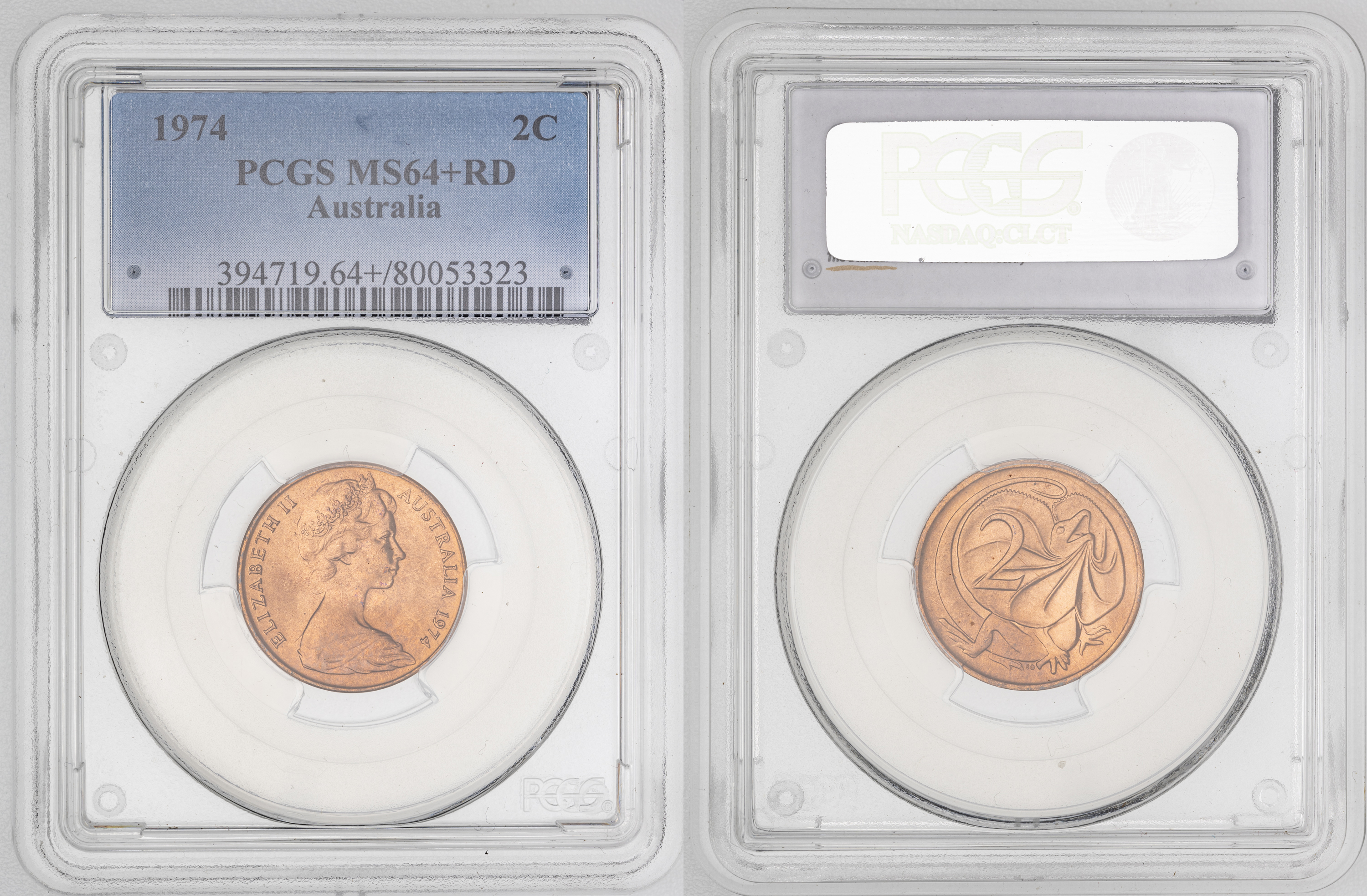 Elizabeth II, , Two Cent, 1974, PCGS MS64+RD