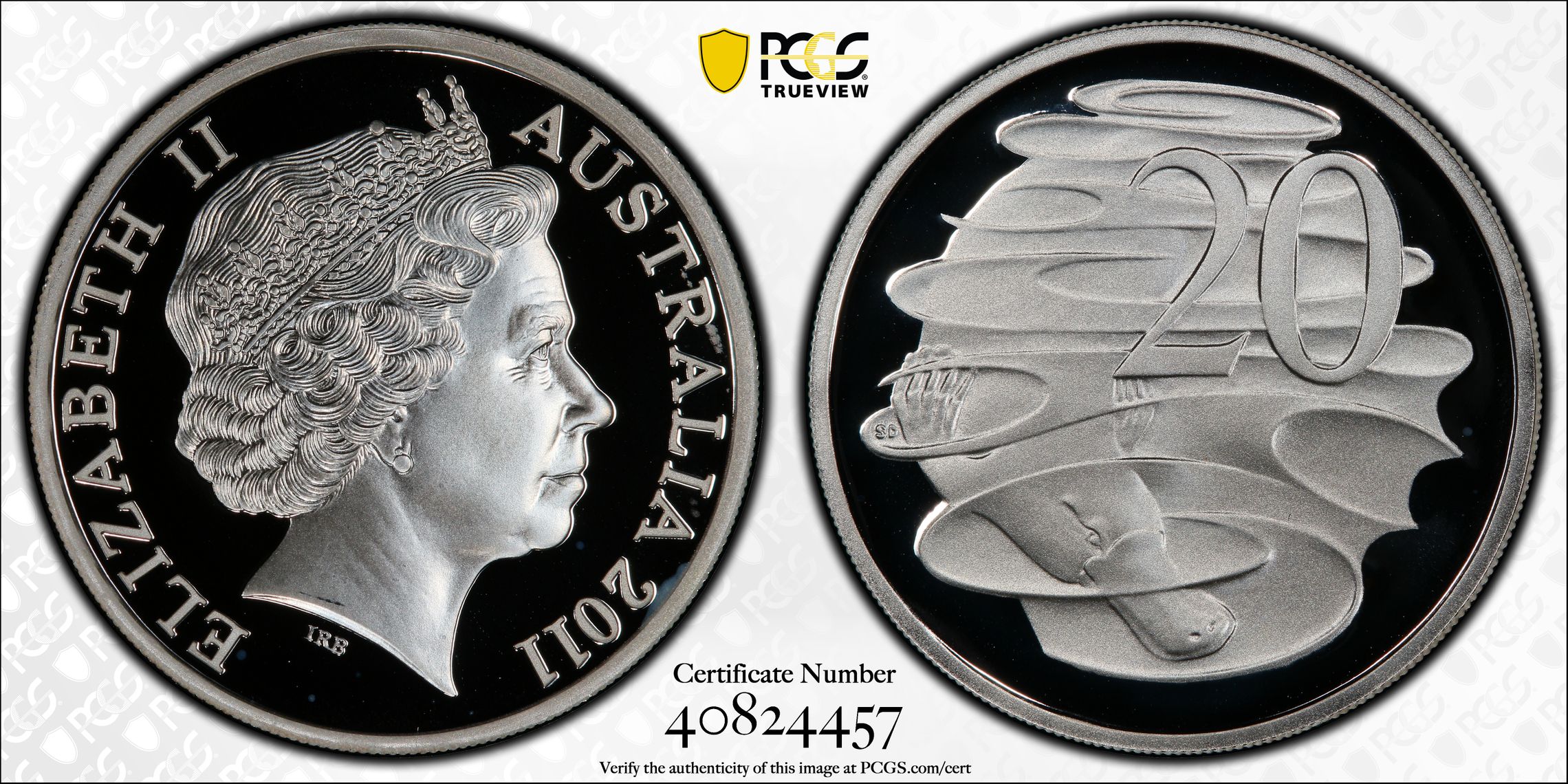 236 · 2011 Australia Twenty Cent, 20c Silver  PCGS - PR69DCAM POP 7/0 -457