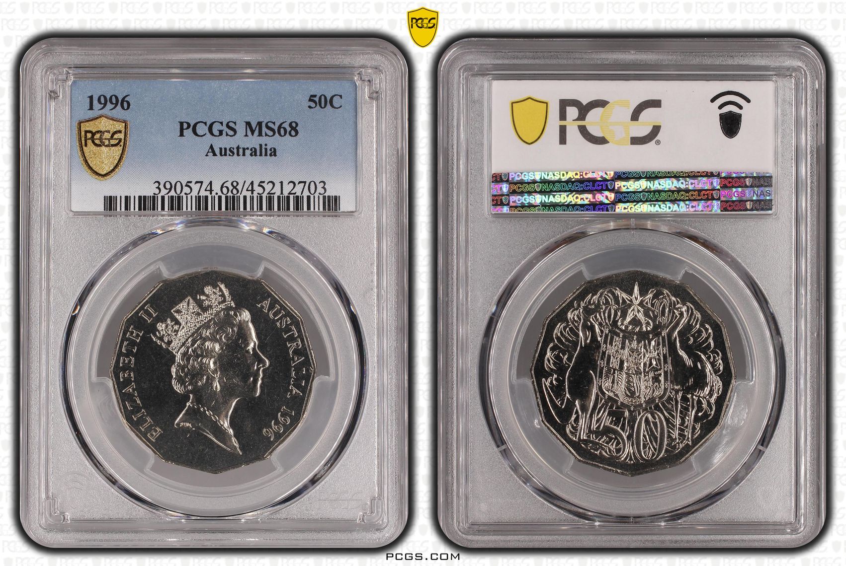 1996 Australia Fifty Cent, 50c PCGS - MS68 -703