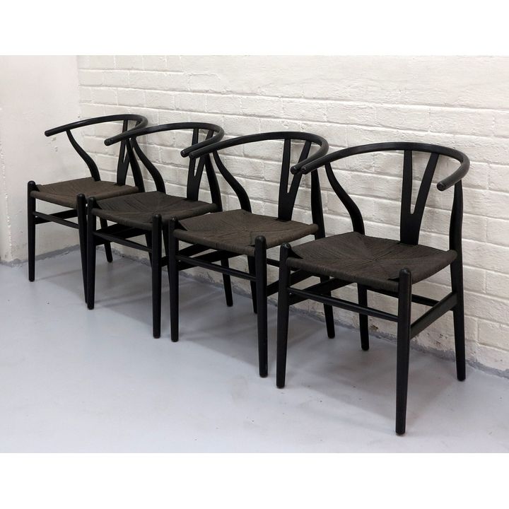 SET OF 4 WISHBONE DINING CHAIRS