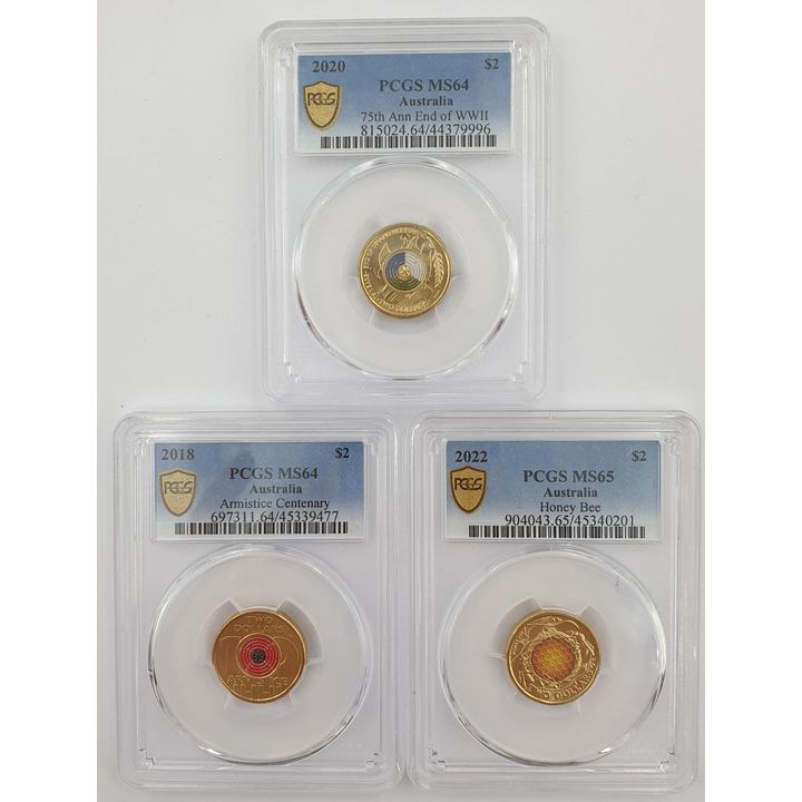 PCGS Graded $2 Coins (x3)