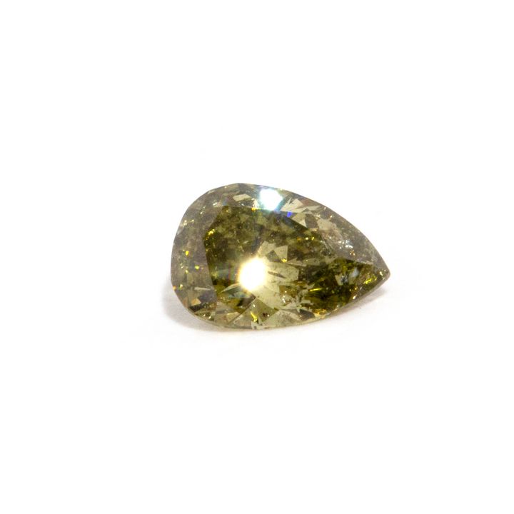 0.23 Carat Natural Green Pear Shape Diamond,