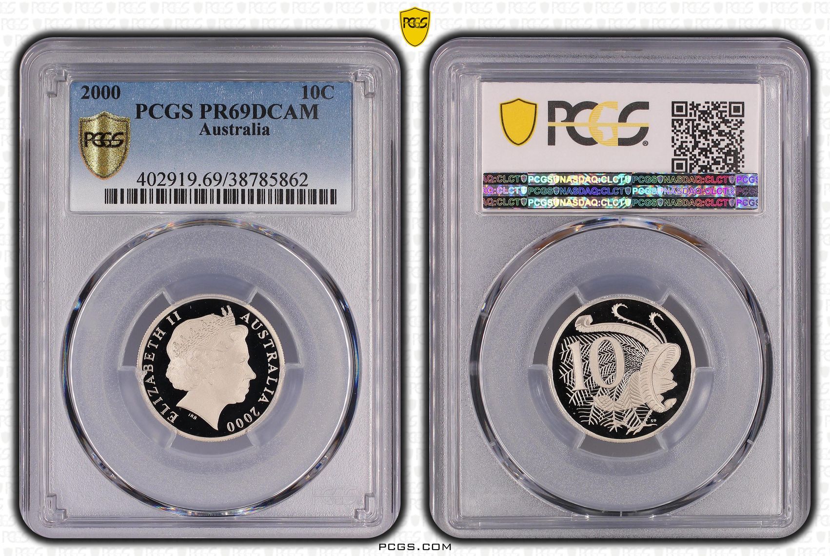 Ten Cent, 2000, Pcgs Pr69dcam
