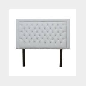Nadine Headboard - Double/Queen - White Covered Buttons (Dirty and Used)-50582/20563 (D) (B5 S6)