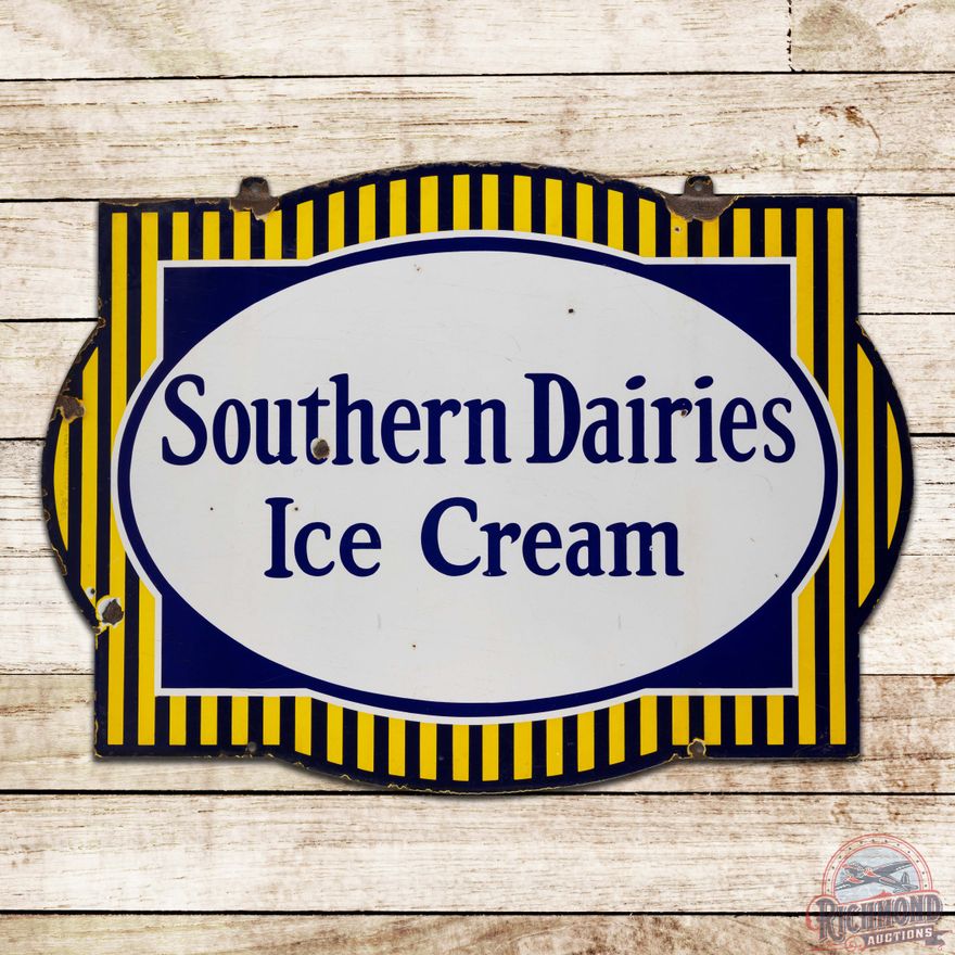 Southern Dairies Ice Cream Die Cut Double Sided Porcelain Sign