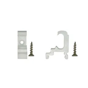 Pelmet Clips with Screws (Pair) 2 x White Pelmet clip with screw |