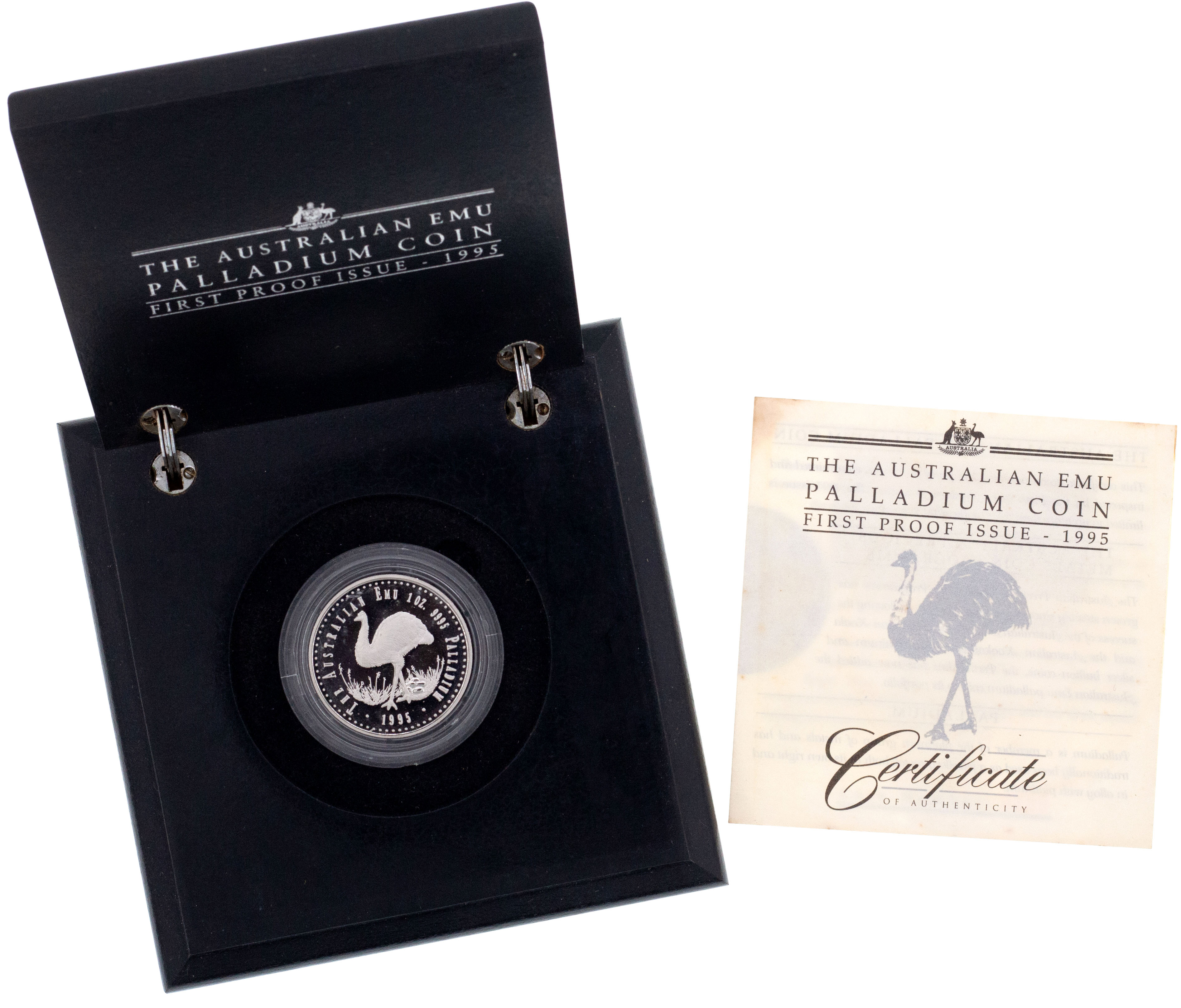 Elizabeth II, 1oz Palladium Proof Emu, 1995, FDC
