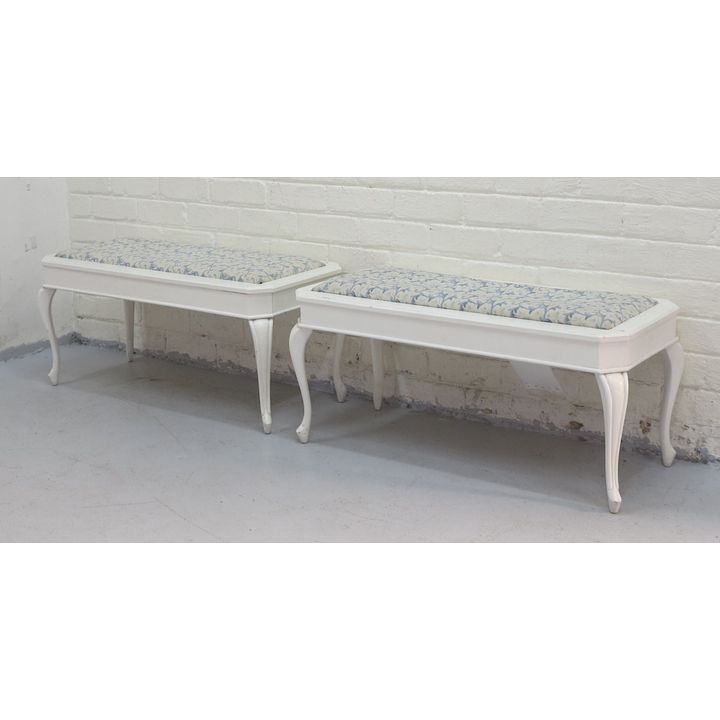 PAIR OF UPHOLSTERED STOOLS