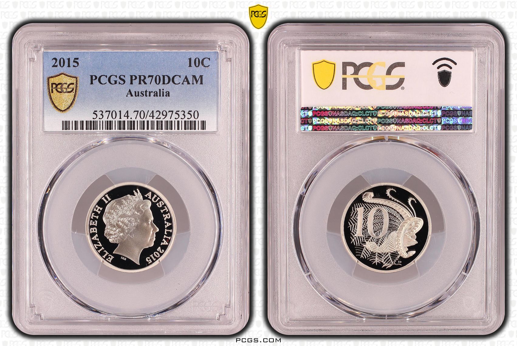 Elizabeth II, Ten Cent, PR70DCAM , 2015 PCGS POP - 74/0
