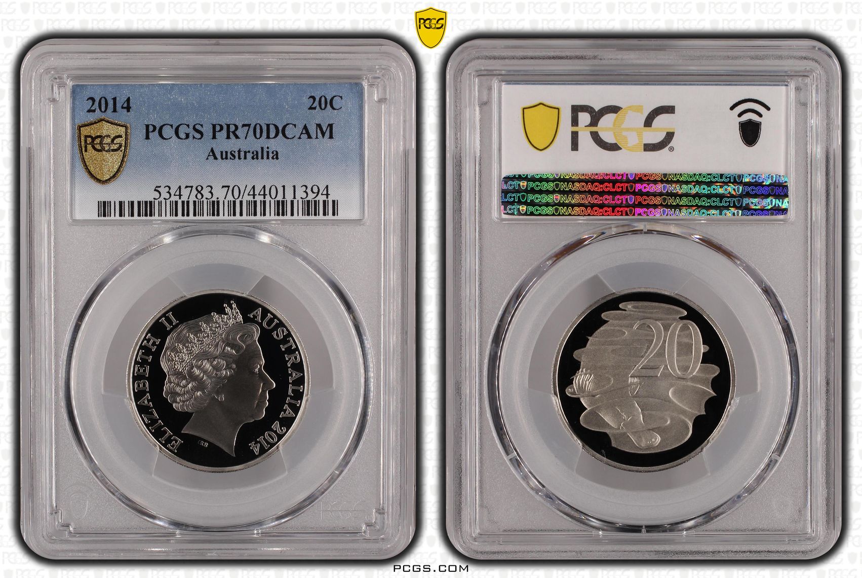 2014 Australian Twenty Cent, 20c Proof PCGS - PR70DCAM POP 50/0 -394