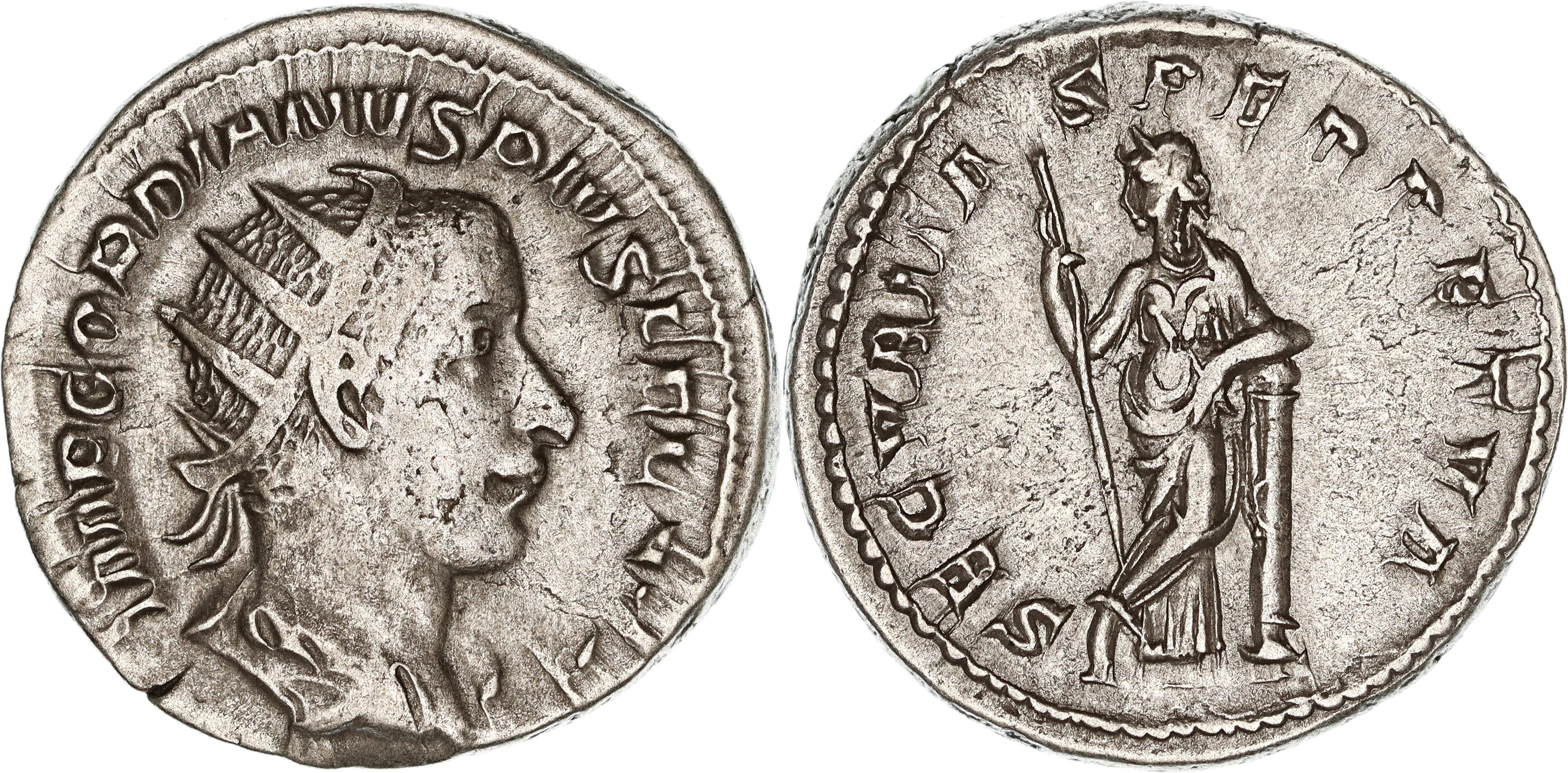 Roman Empire, Gordian III, Silver Antoninianus, 243 AD, nVF-VF