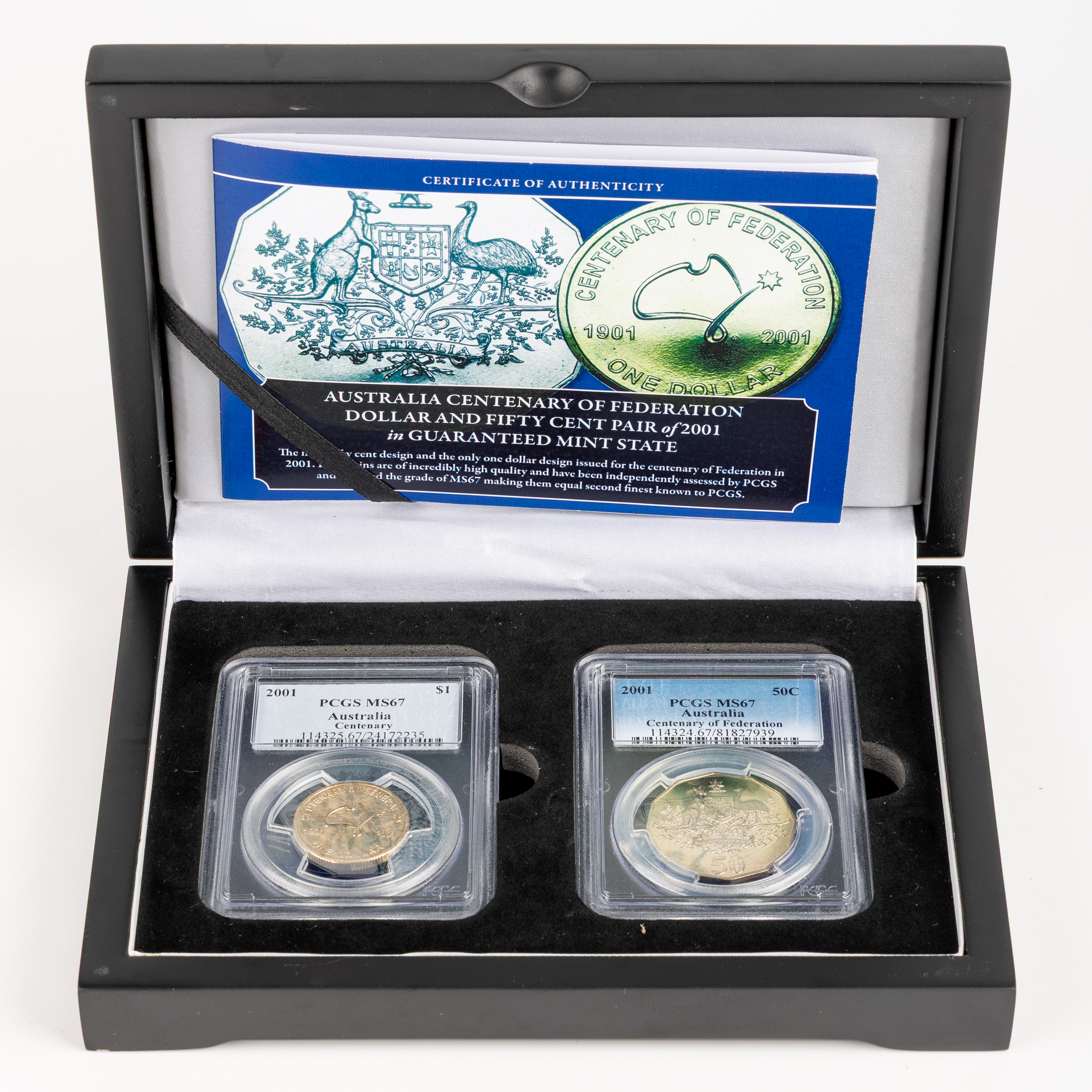Elizabeth II, Bradford Exchange Centenary of Federation, Fifty Cents - One Dollar, 2001, PCGS MS67
