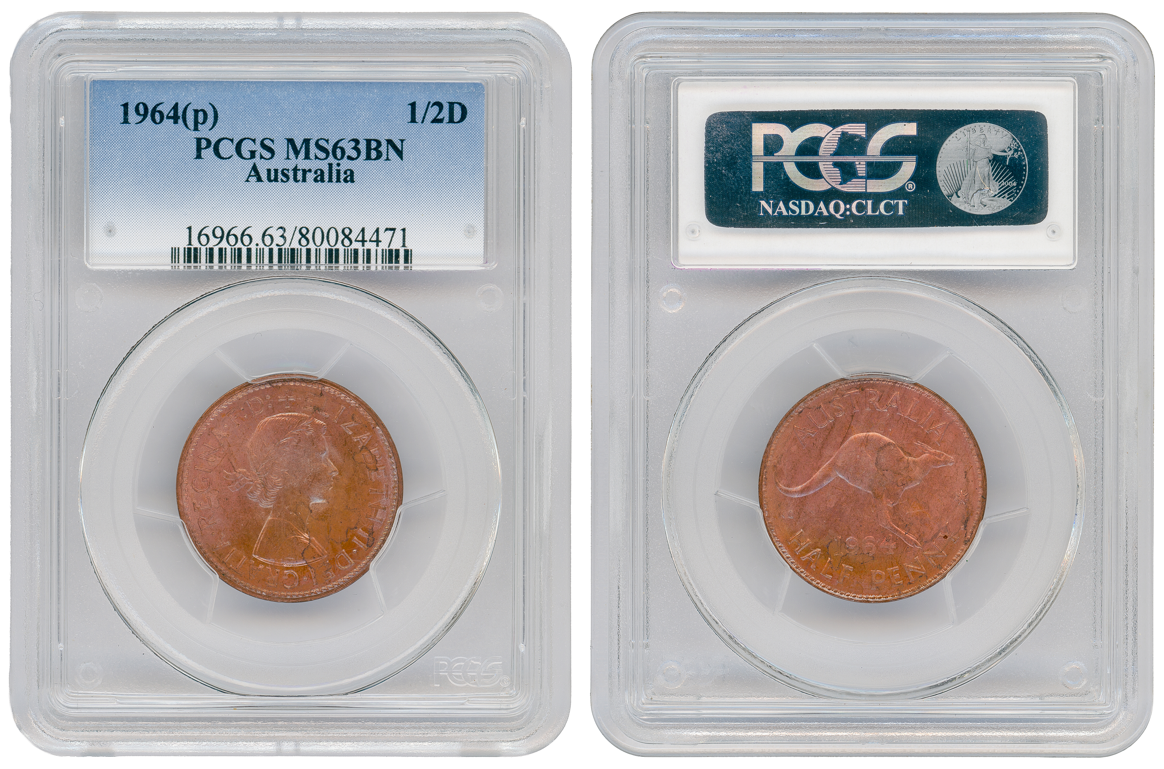 Elizabeth II, Penny, 1964-Y., PCGS MS63BN