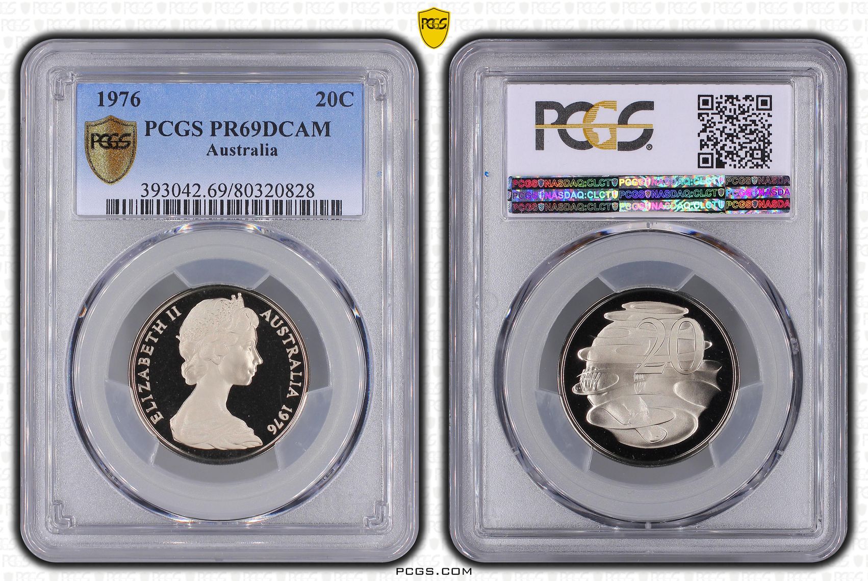 Elizabeth II, Twenty Cent, 1976, PCGS PR69DCAM