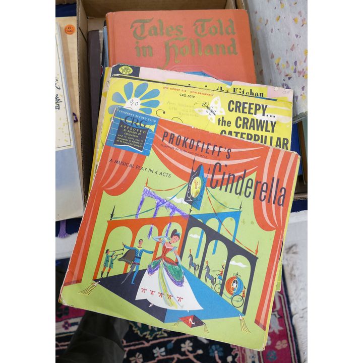 Box Old Children's Books & Records