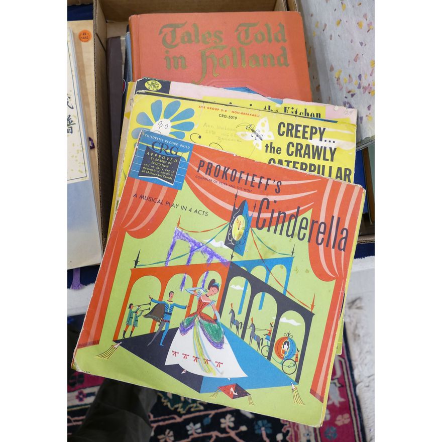 Box Old Children's Books & Records