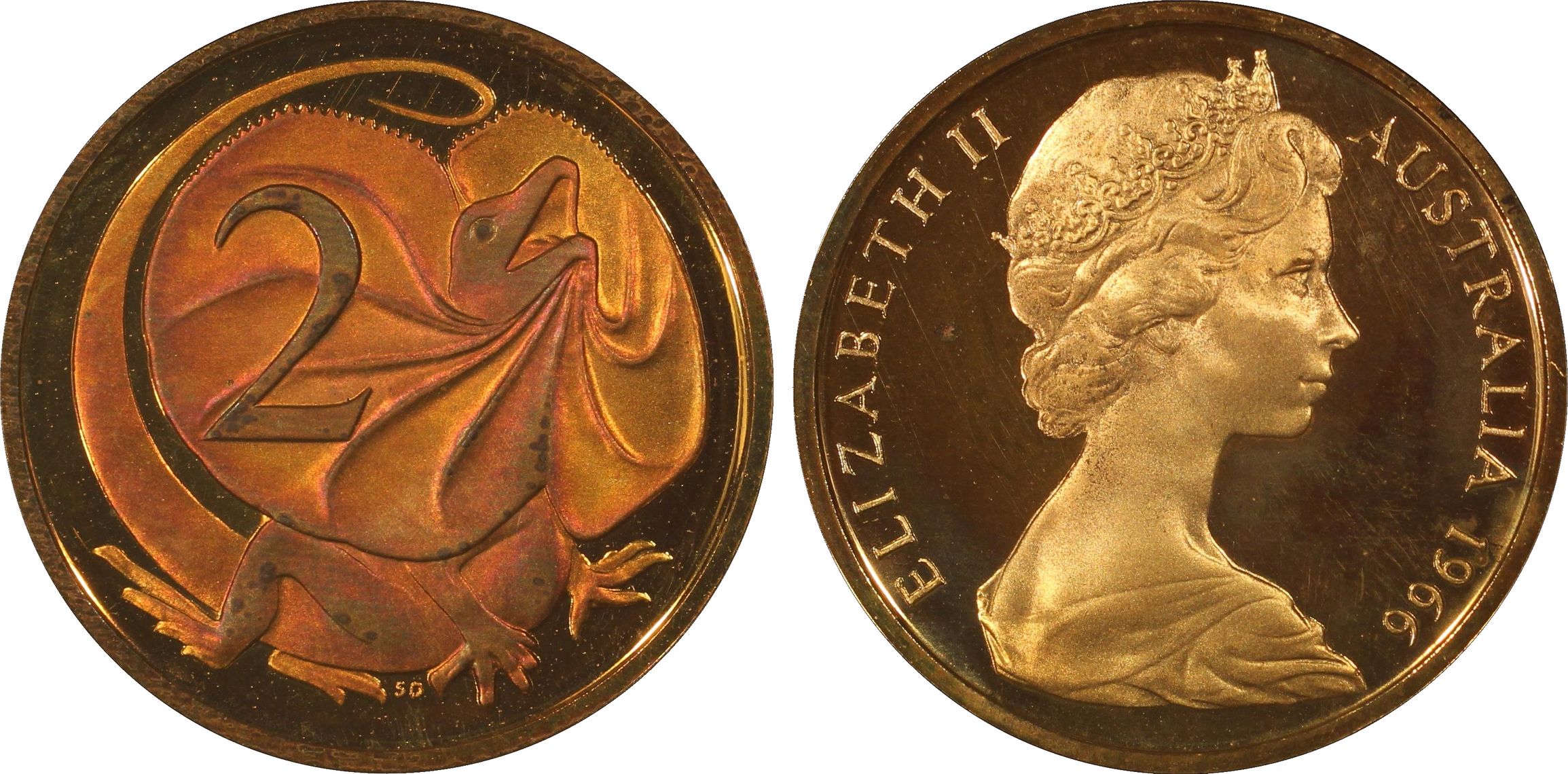 Elizabeth II, , Two Cent, 1966, PCGS PR65DCAM