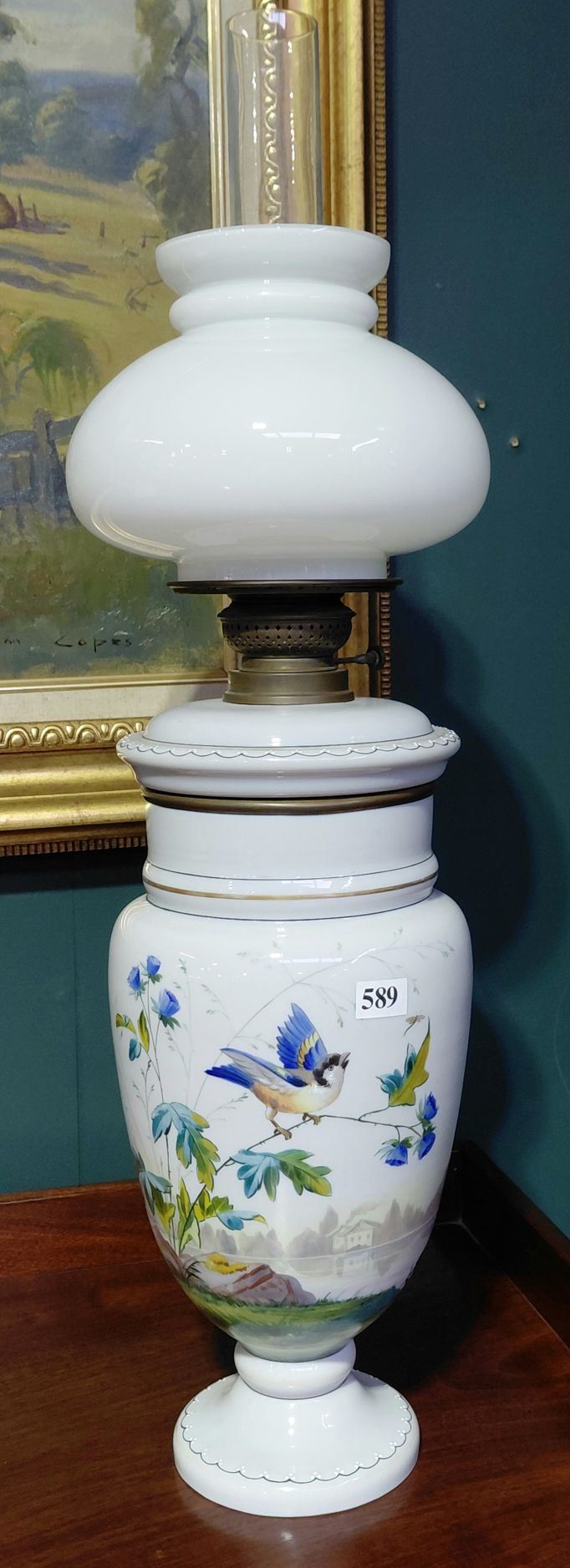 MILK GLASS BANQUET LANTERN