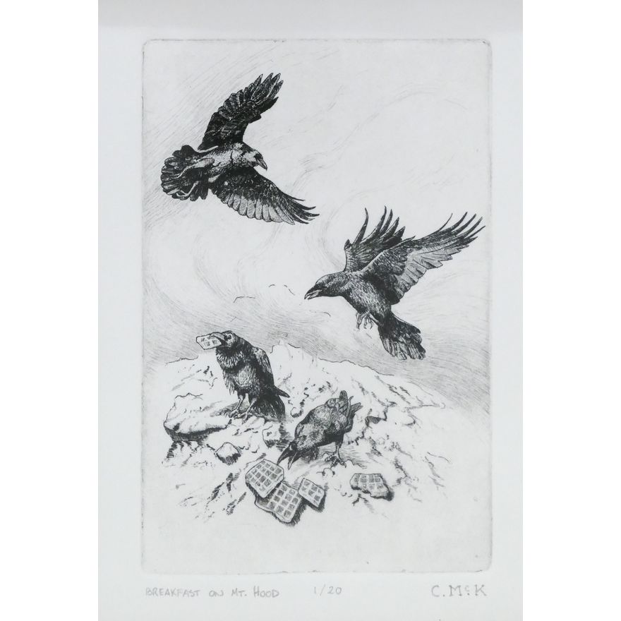 Cara McKinley 'Breakfast on Mt Hood' Etching, 2018
