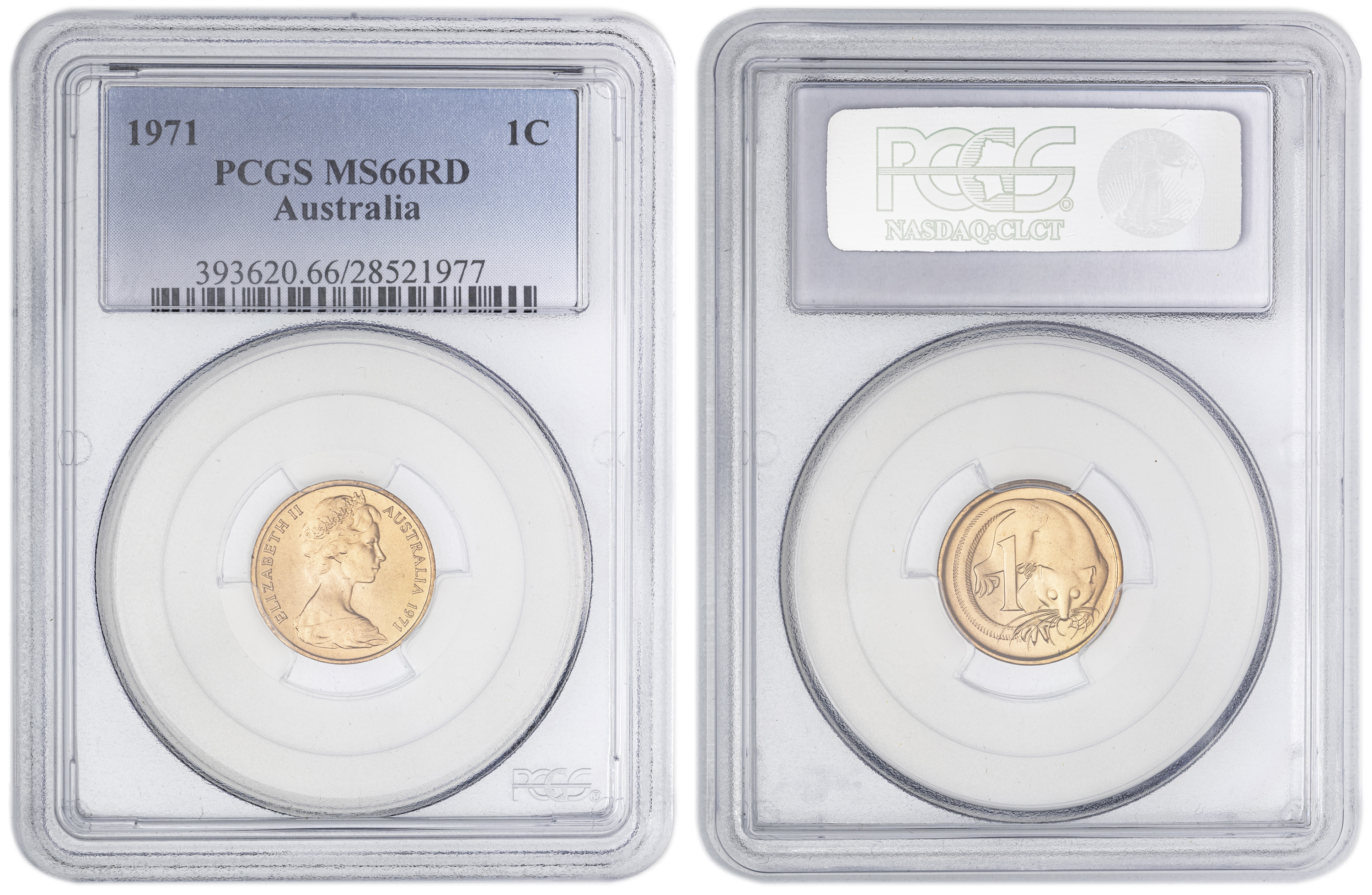 One Cent, 1971, PCGS MS66RD