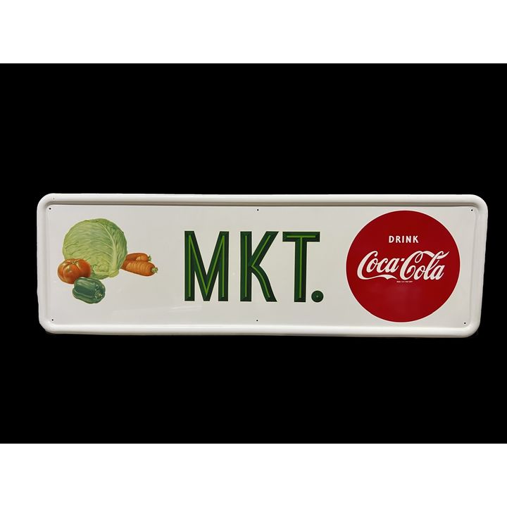 Mkt Market Coca Cola Coke Tin Metal Soda Sign