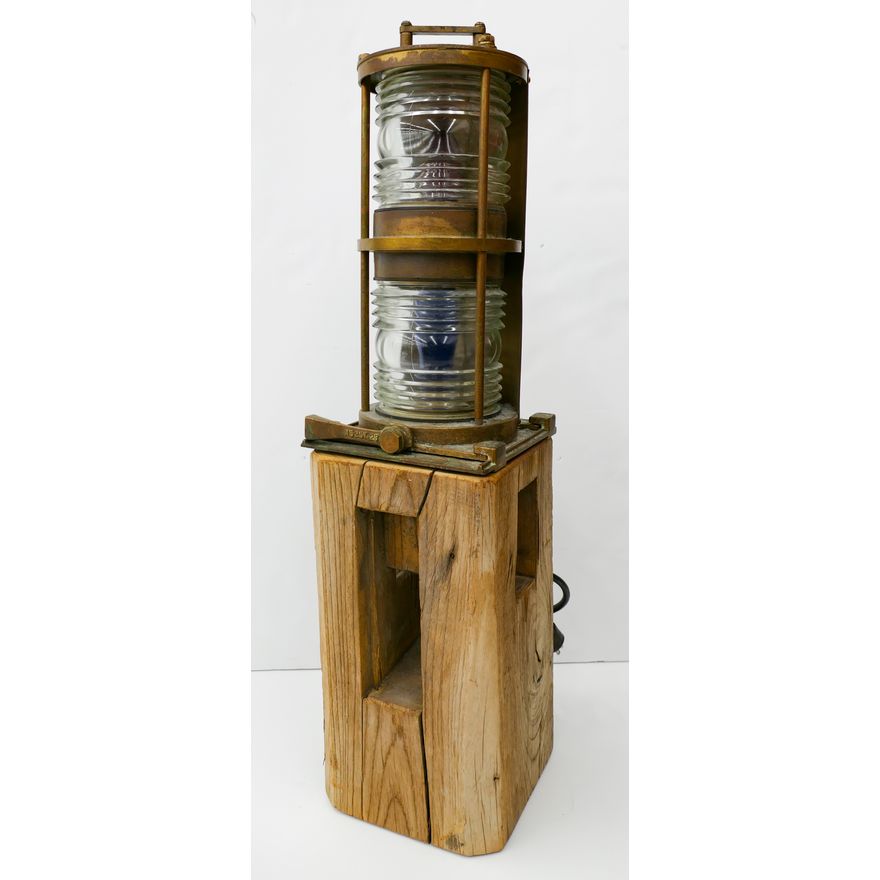 Lovell Dressel Co. Brass Lantern w/ Stand 18''