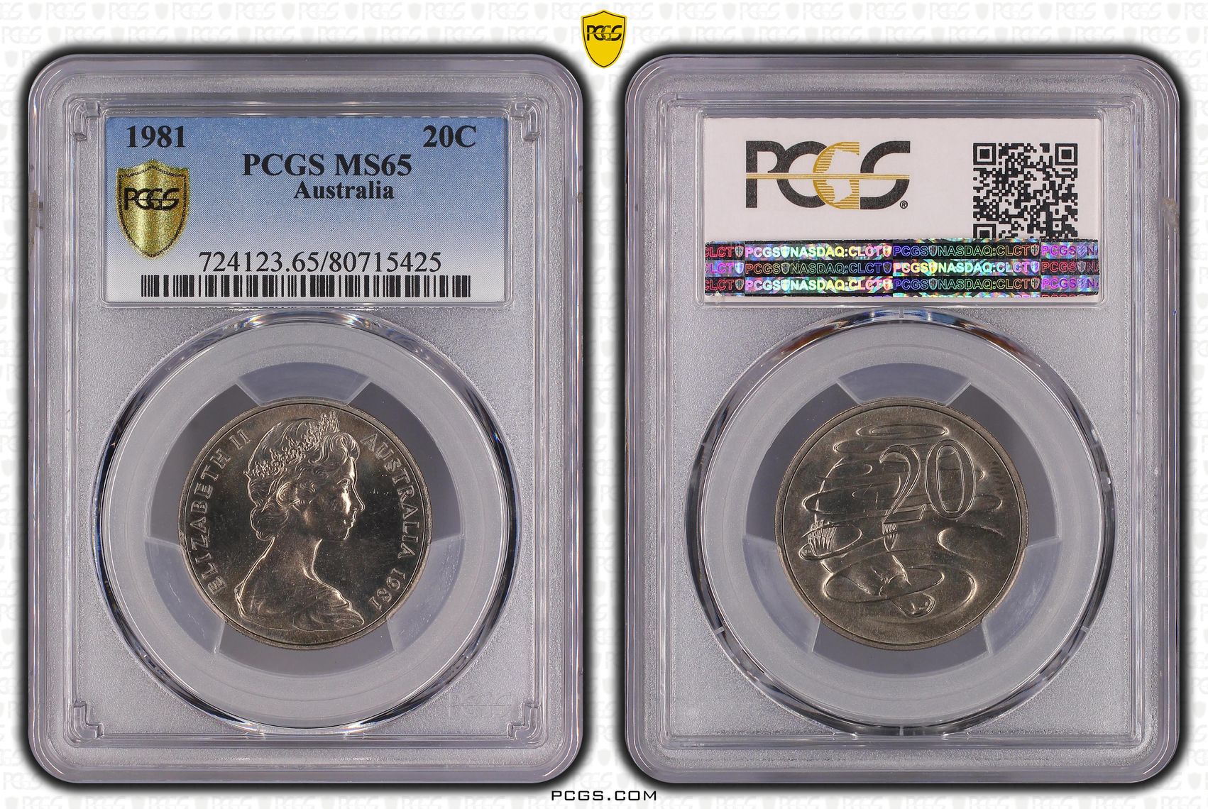 Elizabeth II, Twenty Cent, 1981, PCGS MS65