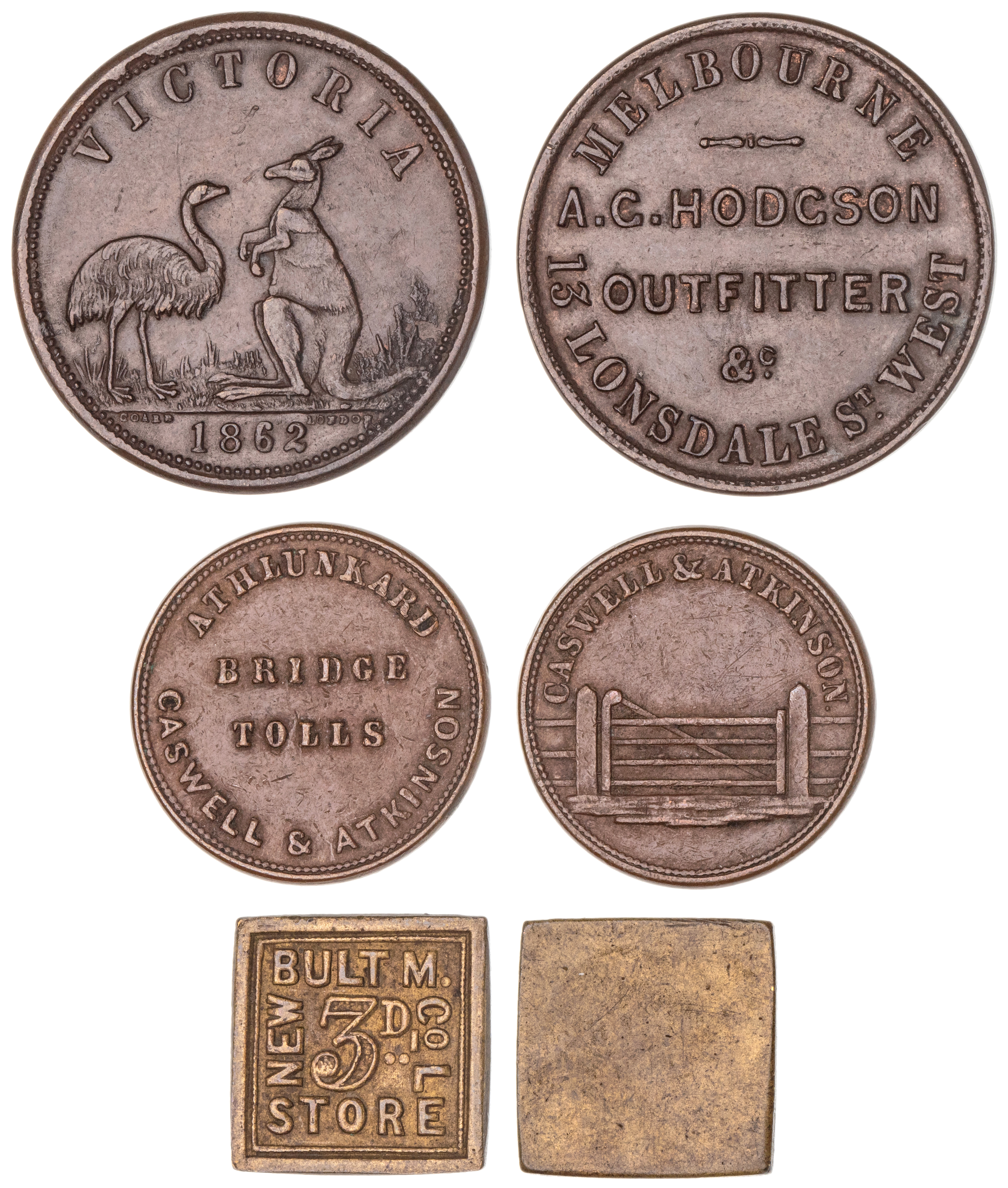 366 · A.C. Hodgson, Melbourne, Victoria, Halfpenny, 1862, EF