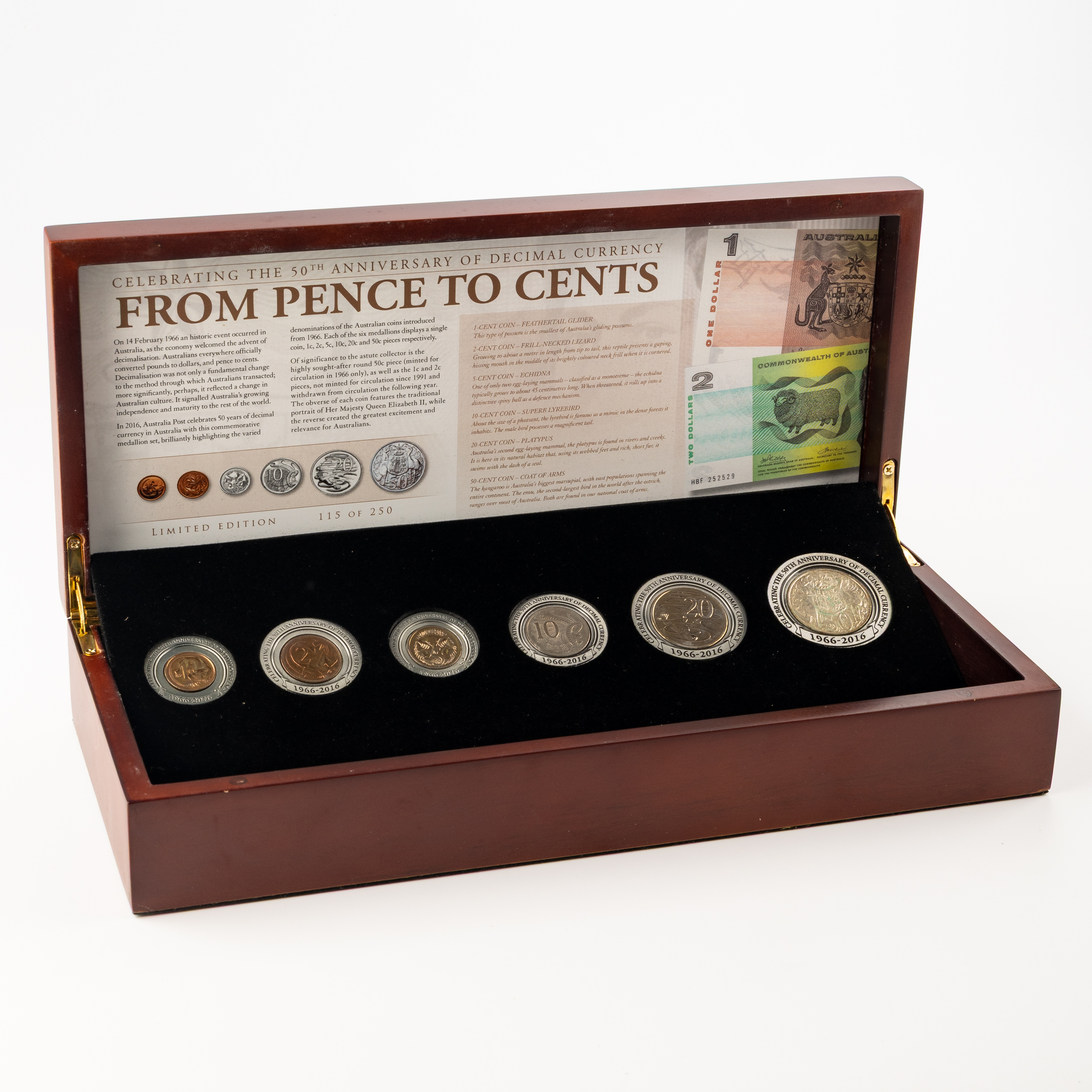 Elizabeth II, Australia Post - From Pence to Cents, One Cent - Fifty Cents, 2016, UNC