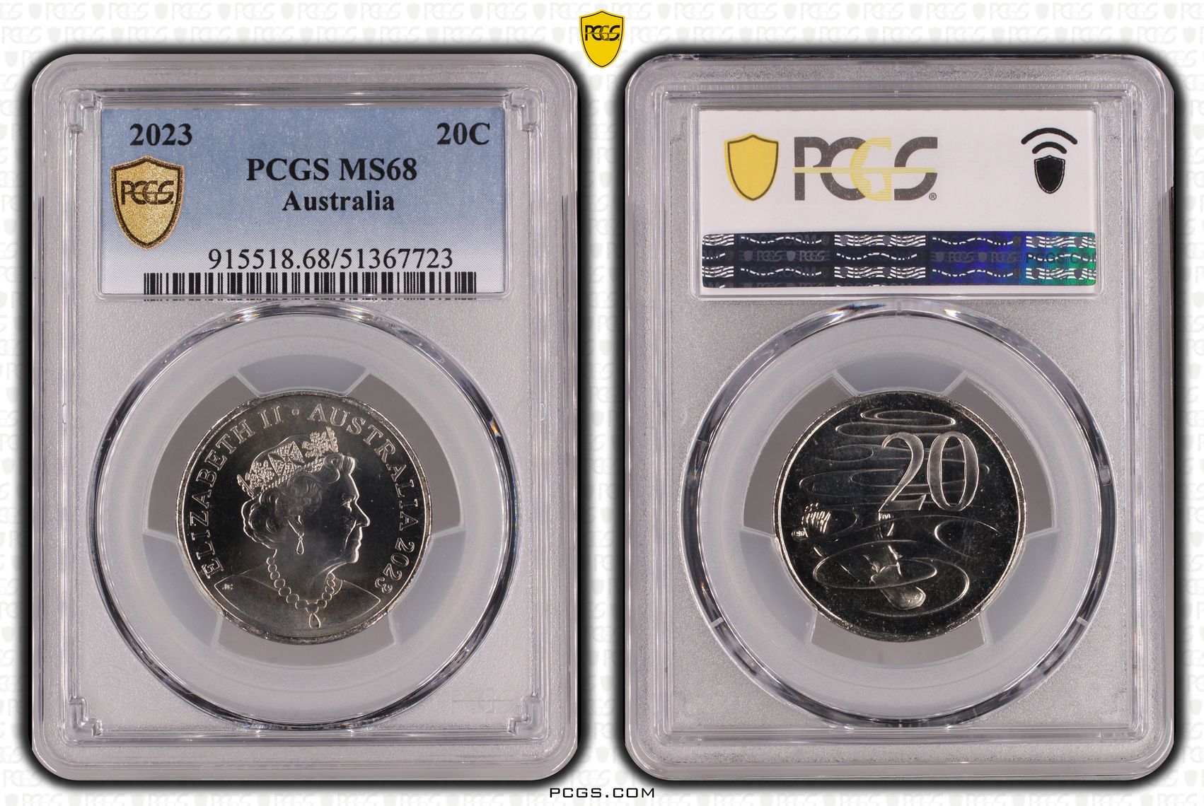 Twenty Cent, 2023, PCGS MS68