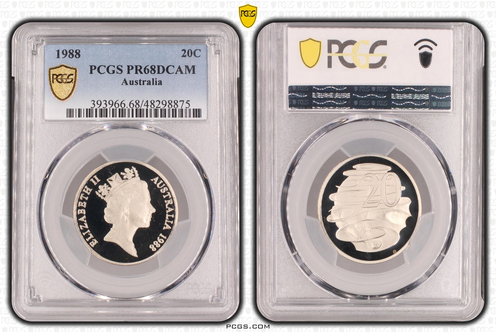 , Twenty Cent, 1988, PCGS PR68DCAM