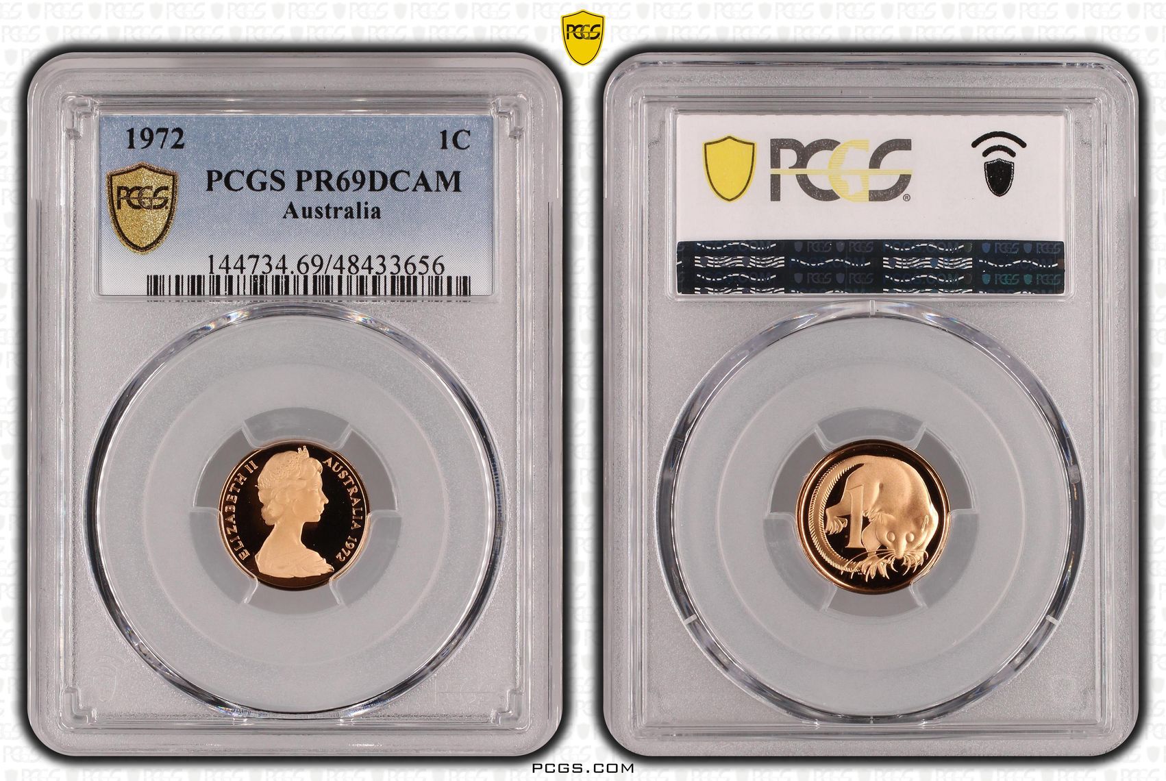 Elizabeth II, One Cent, 1972, PCGS PR69DCAM