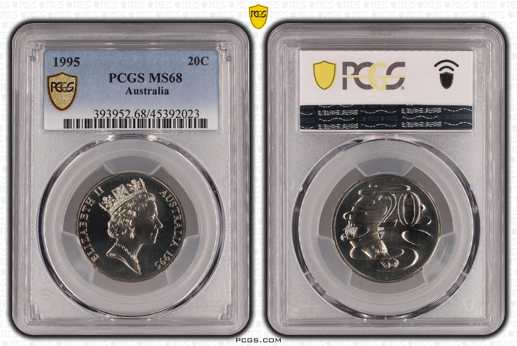 1995 Australia Twenty Cent, 20c PCGS - MS68 -023