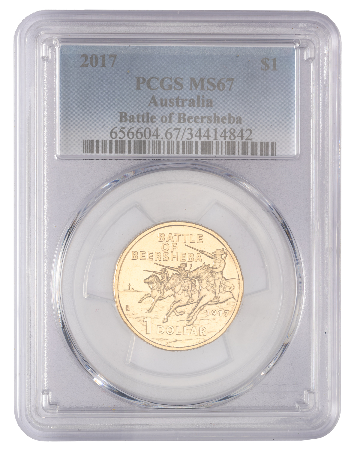 Elizabeth II, Battle of Beersheba, One Dollar, 2017, PCGS MS67