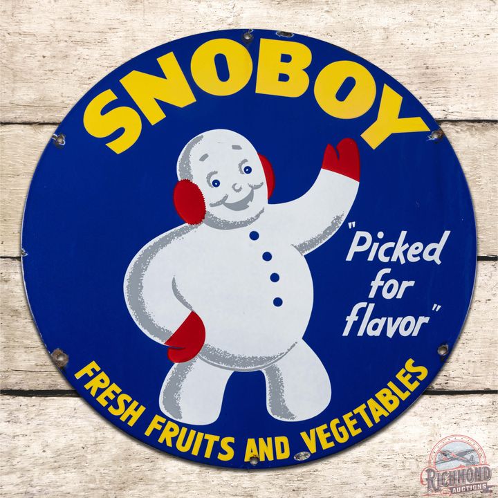 Snoboy "Picked for Flavor" Fresh Fruits and Vegetables 20" Single Sided Porcelain Sign