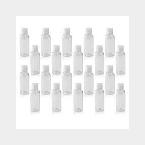 50ml Clear Bottles with Flip Top Caps - Set of 20 -Bar 9902144724334- 51745/26273