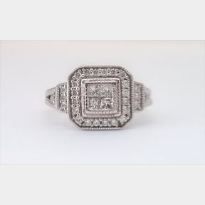 18CT WHITE GOLD RING .500CT DIAMONDS COLOUR IJ CLARITY VS/SI 3.00G - 51611/54