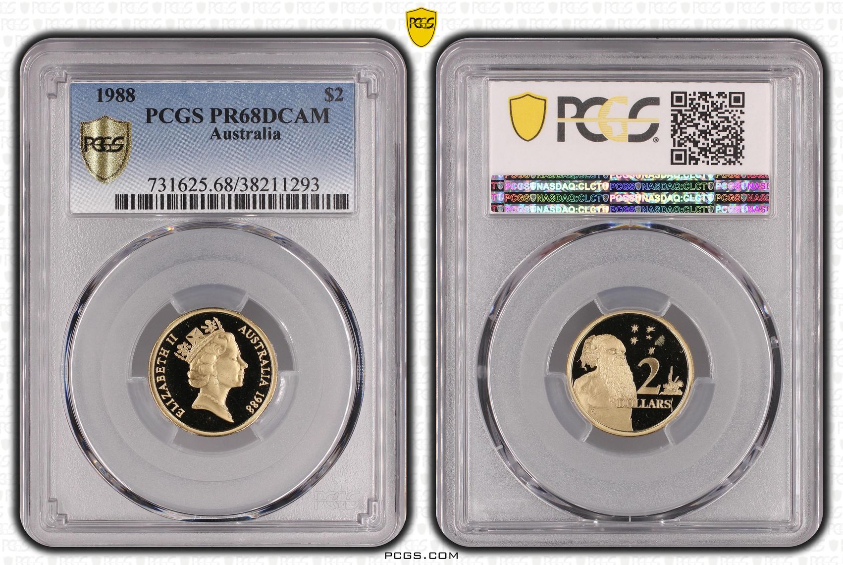 1988 Australia Two Dollar, $2 PCGS - PR68DCAM -293