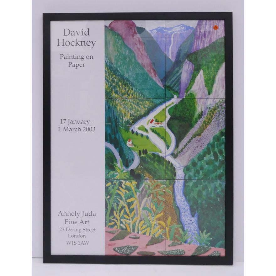 David Hockney Framed Exhibition Poster- 39x29''