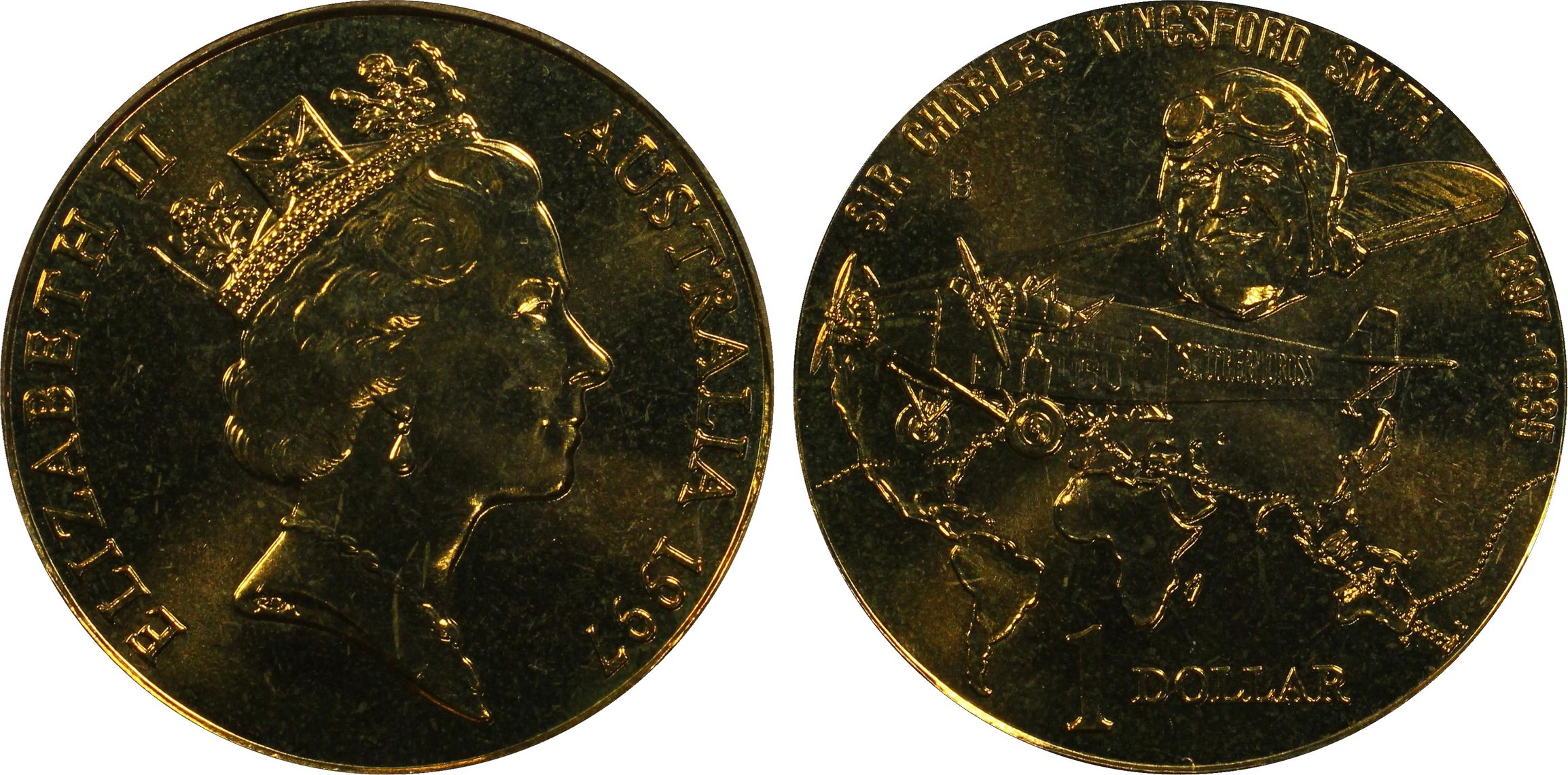 Kingsford Smith , One Dollar, 1997-B, PCGS MS65