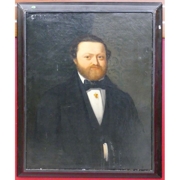 Antique European Portrait of a Gentleman Oil on Canvas