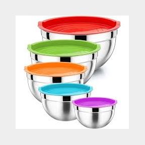 Stainless Steel Salad Mixing Bowls With Lids 5Pcs |