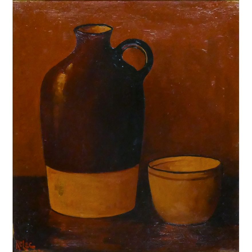 Robert Cranston R.C. Lee ''Jug Still Life'' 1930 Oil on Canvas