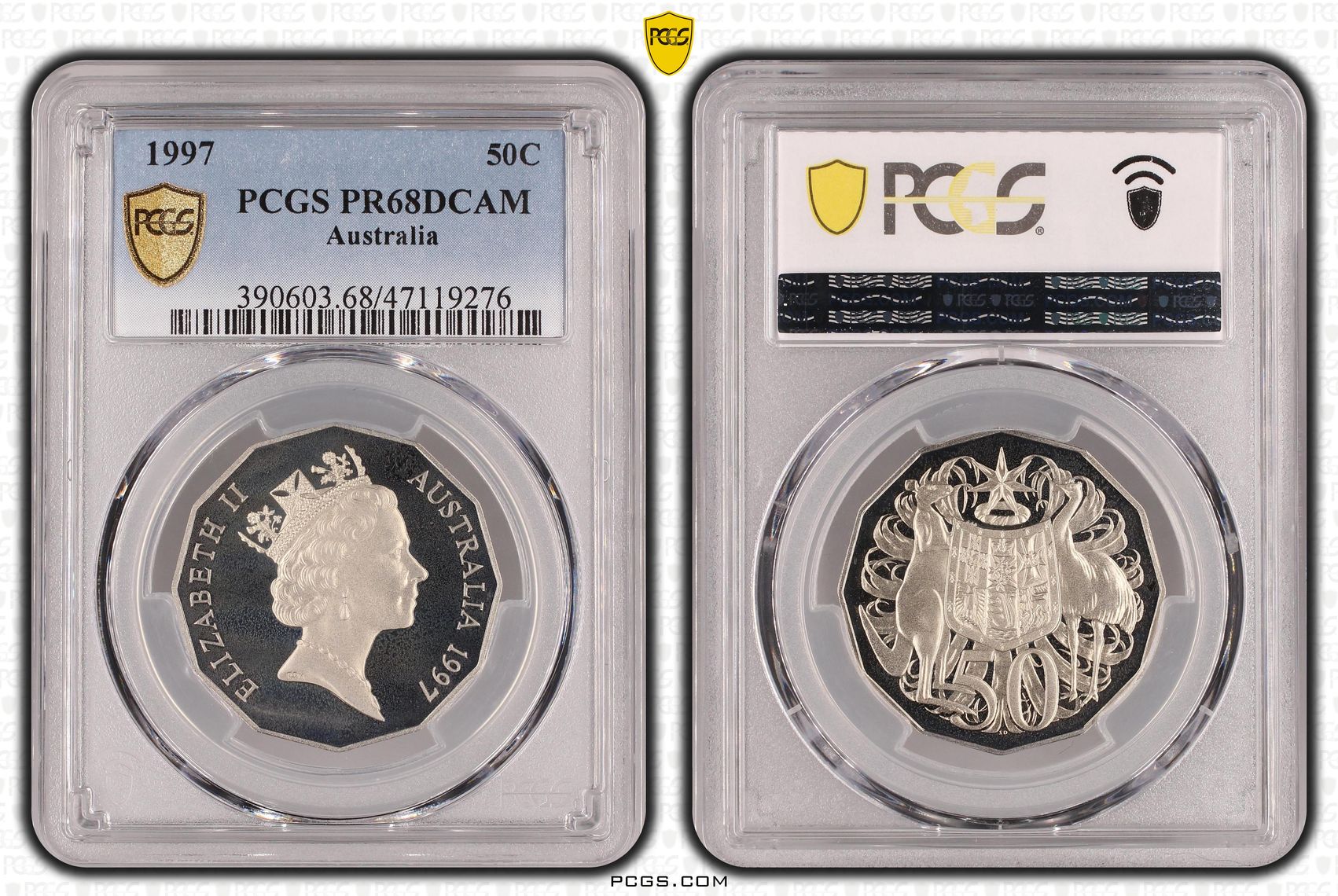 Fifty Cent, 1997, PCGS PR68DCAM