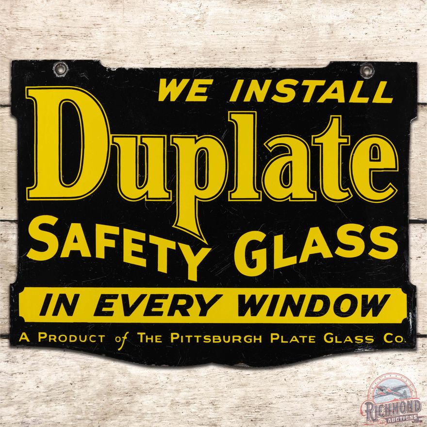 We Install PPG Duplate Safety Glass Die Cut DS Porcelain Sign