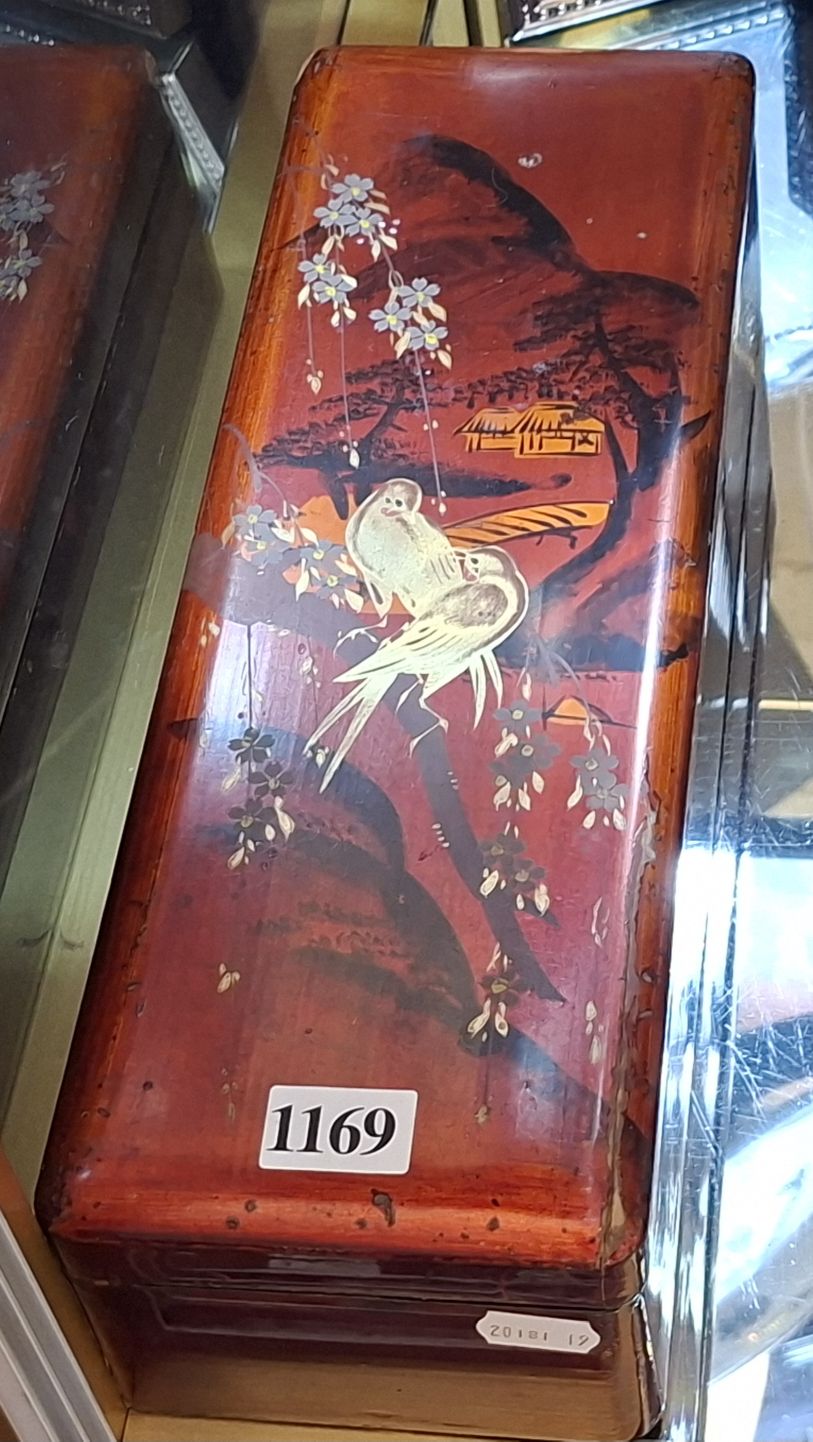 Japanese Lacquer Glove Box And Gloves