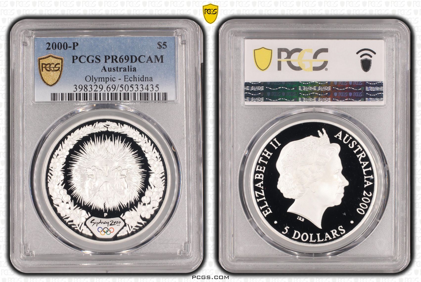 Olympic - Echidna, Five Dollar, 2000-P, PCGS PR69DCAM